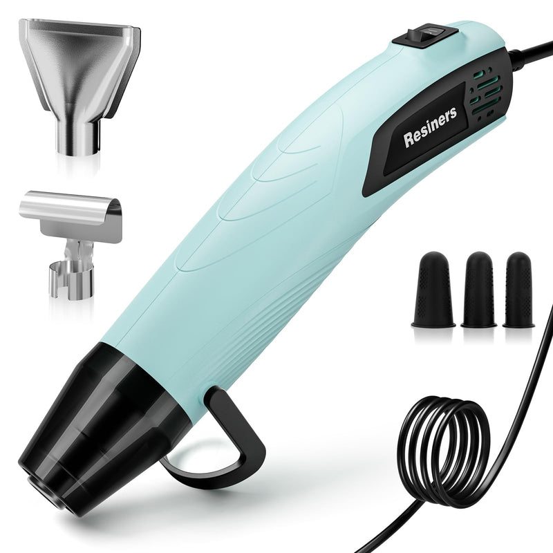 Resiners Mini Heißluftfön 2 Temperatur 255 ℃/350 ℃, 350W Manuelle Heißluftpistole mit Edelstahldüse, Tragbarer Heissluftgebläse Schnelle Erwärmung für Epoxidharz DIY, Prägen, Basteln