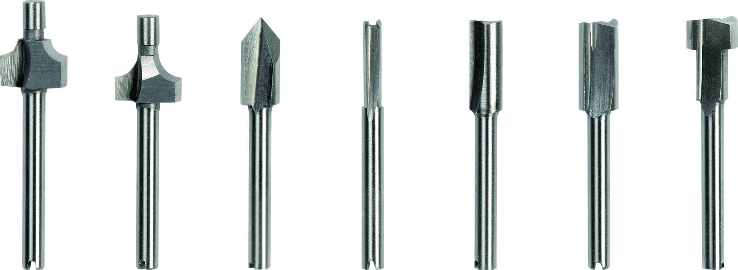 Dremel 660 Fräser Set, 7-teiliges Mehrzweck-Fräser-Set für verschiedenste Fräsarbeiten wie z.B. in Ecken, Kanten, Geraden u.v.m.