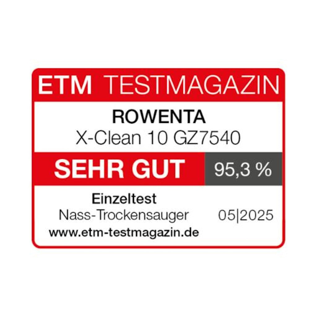 Rowenta X-Clean 10, kabelloser Akku-Nass-Trockensauger, Saugwischer selbstreinigend und -trocknend, Nasssauger Ultraleicht: nur 0,8 kg in der Hand, Waschsauger mit 60 min Laufzeit, weiß, GZ7540WO