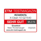 Rowenta X-Clean 10, kabelloser Akku-Nass-Trockensauger, Saugwischer selbstreinigend und -trocknend, Nasssauger Ultraleicht: nur 0,8 kg in der Hand, Waschsauger mit 60 min Laufzeit, weiß, GZ7540WO