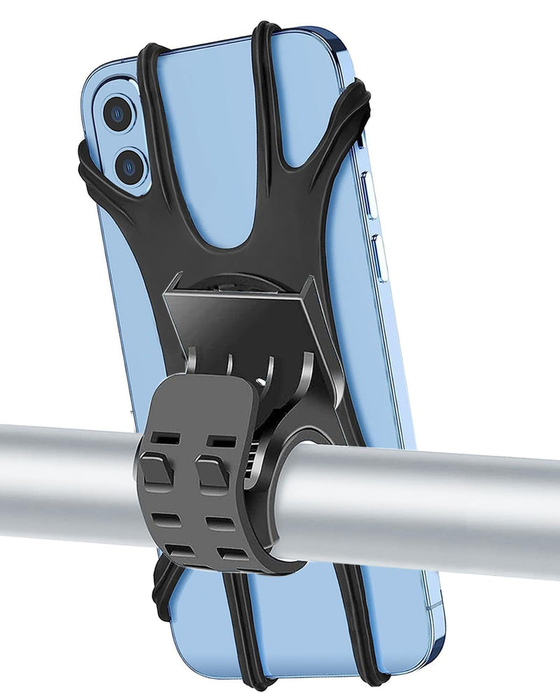 Zoeley Handyhalterung Fahrrad, Universal Handyhalterung Motorrad【1s-Installation】Abnehmbare 360° Drehen【Silikon Anti-Vibration】Fahrradhalterung Lenker Rennrad für alle 4.0-7 Zoll Smartphone (Black)