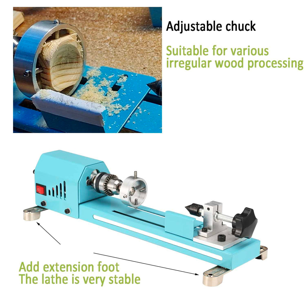 Winbomgo Mini-Holzdrehmaschine, Mehrzweck-Drehmaschine, Fräsdrehmaschine, Schneiden, Polieren, Profi-Tisch, Top-Drehmaschine Werkzeugsatz
