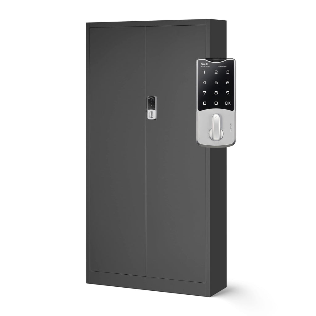 Aktenschrank mit Zahlenschloss C003 Metallschrank Stahlschrank Pulverbeschichtung 185 cm x 90 cm x 40 cm (Anthrazit)