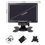 OBEST 7 Zoll TFT LED Auto Rückfahrkamera Monitor, Bildschirm für Rückfahrkamera, DC12V-24V, AV1/AV2-Videoumschaltung, Auto Monitor für LKW Busse Wohnmobil Van KfZ Truck
