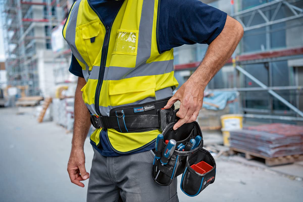 Bosch Professional ProClick Werkzeuggürtel-Set: 1x Gürtel 93 (Größe S/M), 1x Tasche GWT 4, 1x Tasche GWT 2, 2x ProClick Holder