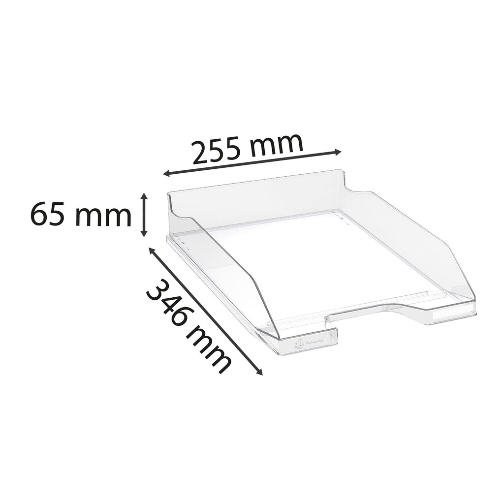 Exacompta 113223D 6er Pack Premium Briefablage Combo Midi DIN A4. Idealer Briefkorb für Ihre Organisation. Robuster und stapelbarer Ablagekorb Glasklar glossy