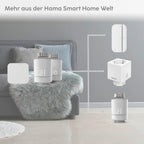 Hama Smartes Heizkörperthermostat, Starter-Set 2 St. mit Hub (Heizungssteuerung WLAN, Smart Home Heizungsregler f. alle Ventile, programmierbarer Heizungsthermostat, heizen per App), Weiß