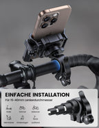 Lamicall Fahrrad Handyhalterung, Motorrad Handyhalter - [Gut für Videoaufnahmen] 360° Drehbare Handy Fahrradhalterung, Universal Handy Halterung Fahrradlenker für iPhone 17 16 15, Samsung, Smartphone
