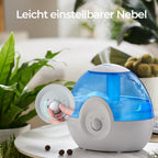 raydrop Luftbefeuchter 2,2L für Schlafzimmer, Flüsterleise 28dB Ultraschall-Luftbefeuchter, Leicht zu Reinigen, Automatische Abschaltung, 30 Std. Laufzeit, Nachtlicht (Blau)