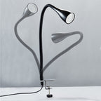 B.K.Licht - Schreibtischlampe mit Kabelschalter, dimmbar in Stufen, schwenkbar, Tischlampe, Klemmleuchte, Tischleuchte, Bürolampe, Leselampe, Leselicht, Klemmlampe, 60x5,5 cm, Schwarz