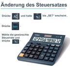 Casio Tischrechner DH-12ET 12-stellig Steuerberechnung Gesamtsummen-Speicher Solar-/Batteriebetrieb