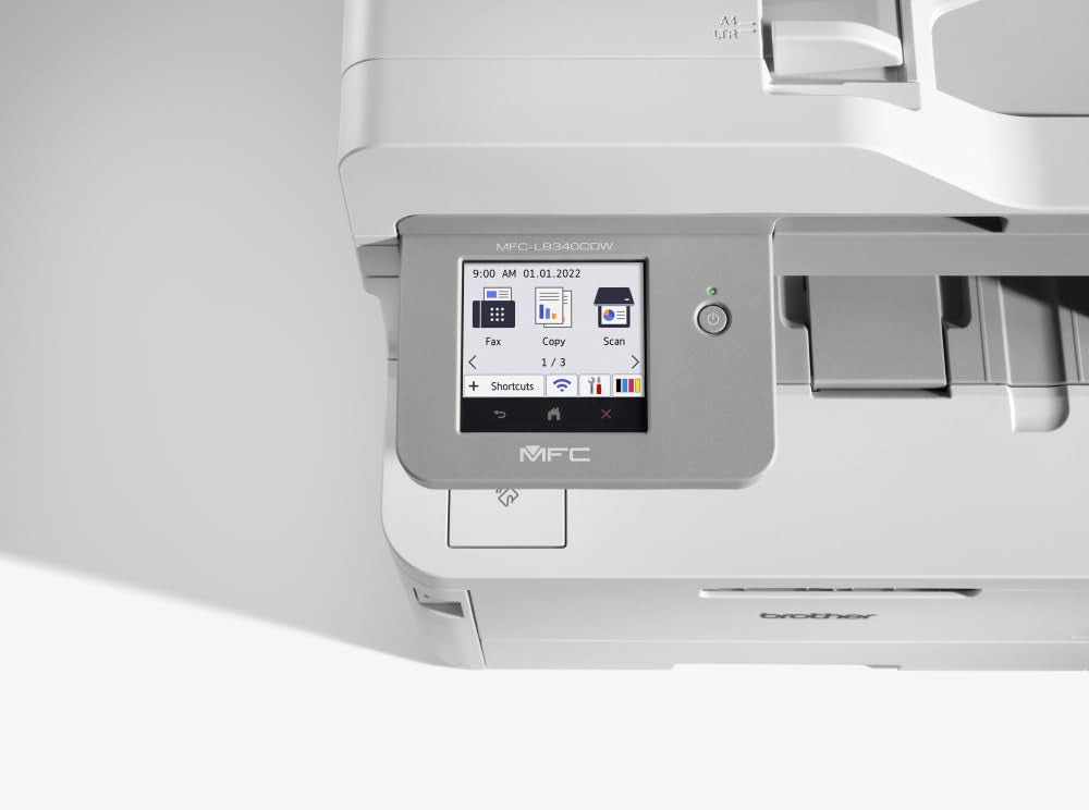 Brother MFC-L8340CDW Professionelles und kompaktes 4-in-1 Farb-LED-Multifunktionsgerät (Drucker, Scanner, Kopierer, Fax, 30 Seiten/Min.) weiß/grau