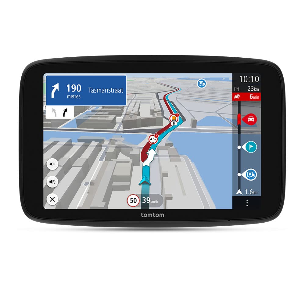 TomTom LKW-Navi GO Expert Plus (6 Zoll-Display, Routenführung und POIs für große Fahrzeuge, TomTom Traffic inklusive, Weltkarten, Echtzeitwarnungen zu Beschränkungen, USB-C)
