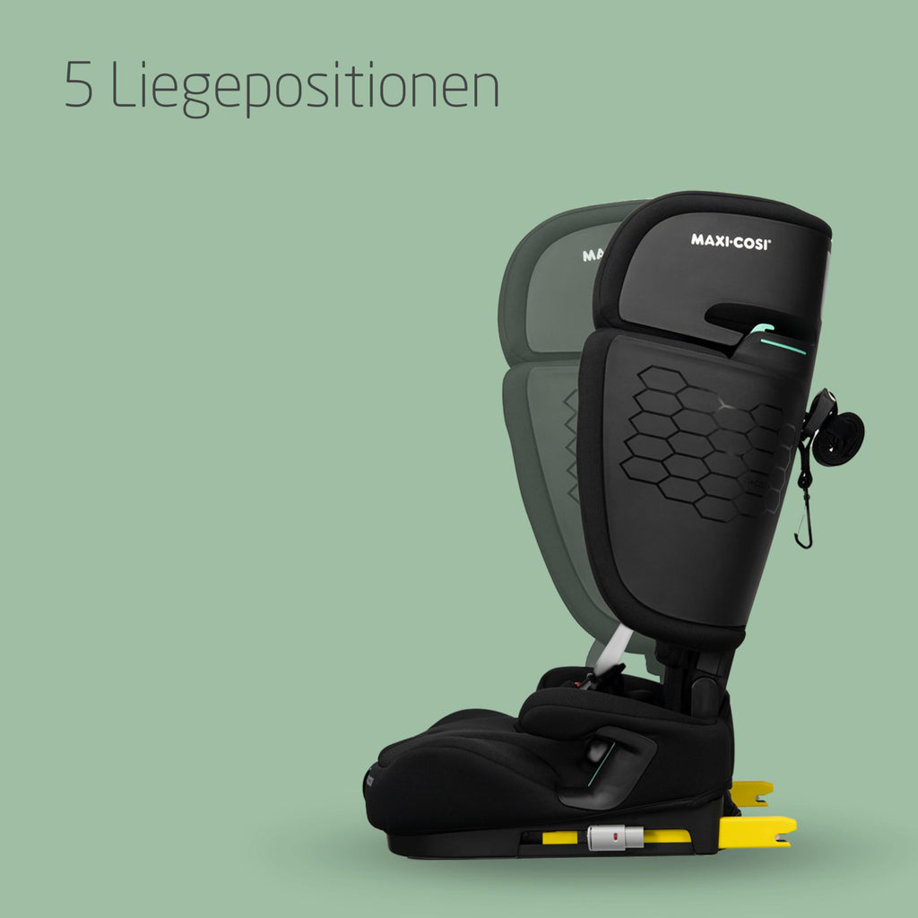 Maxi-Cosi Nomad XL Plus, Mitwachsender Kindersitz 9-36kg, 15 Monate - 12 Jahre, 76-150cm, Klappbarer Kinderautositz, Ultrakompakt & Leicht, G-CELL Seitenaufprallschutz, Reisetasche, Authentic Black