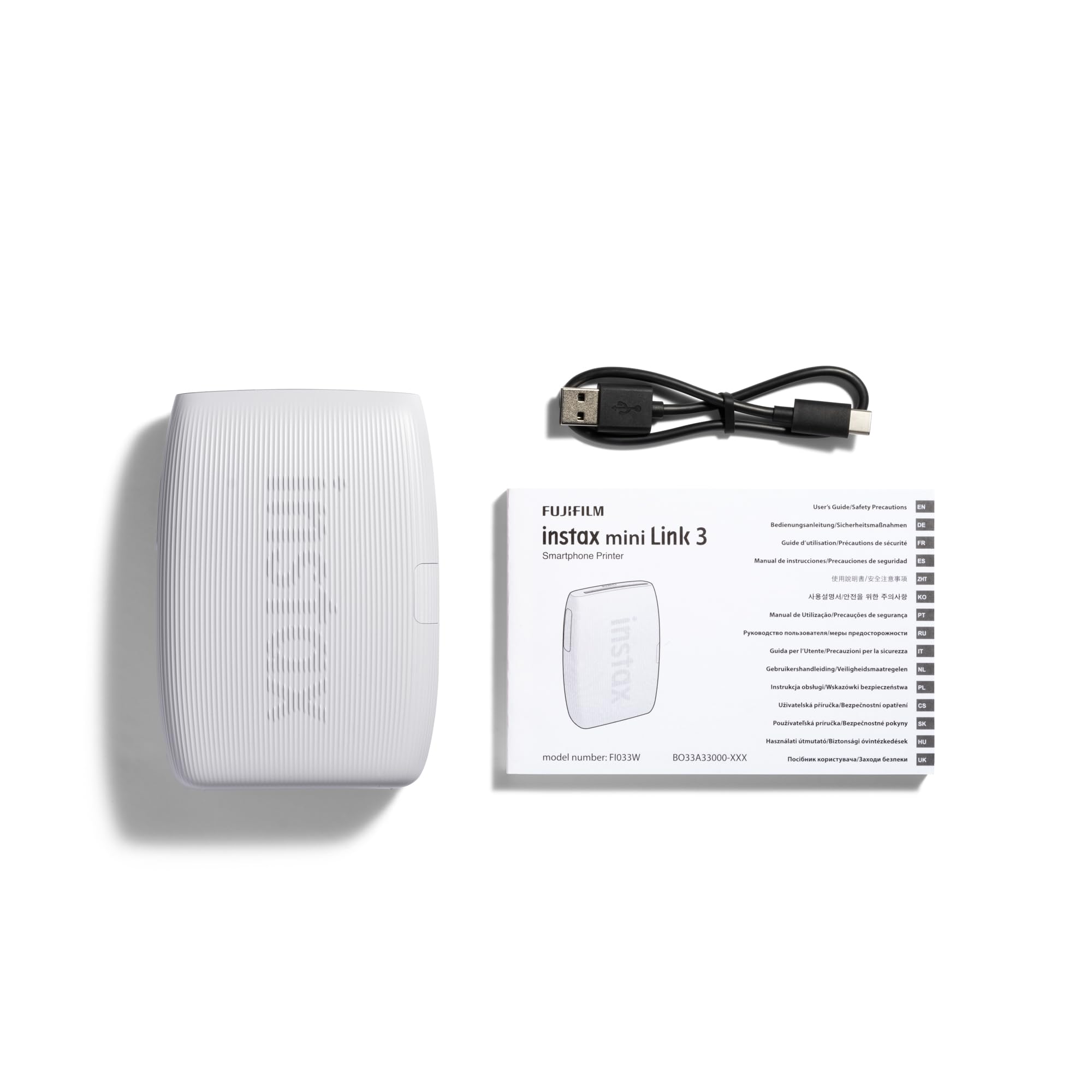 INSTAX mini Link 3 Smartphone Photo Printer, Clay White