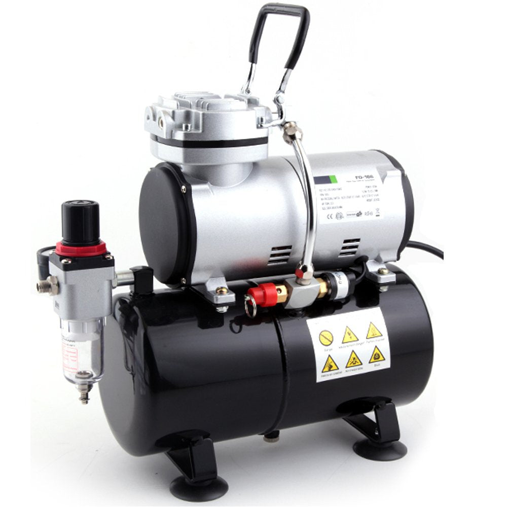 Fengda FD-186 Airbrush Kompressor mit Lufttank/Mächtig Luftstrom und Luftdruck/Druckbehälter/ 4 bar/Auto Stop
