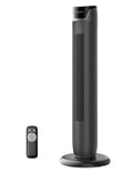 PELONIS Turmventilator mit Fernbedienung - 5 Geschwindigkeitsstufen & 4 Modi (AI/Nacht/Naturwind) 9H Timer, LED-Display mit Speicherfunktion - Energiesparender Ventilator für Büro Schlafzimmer