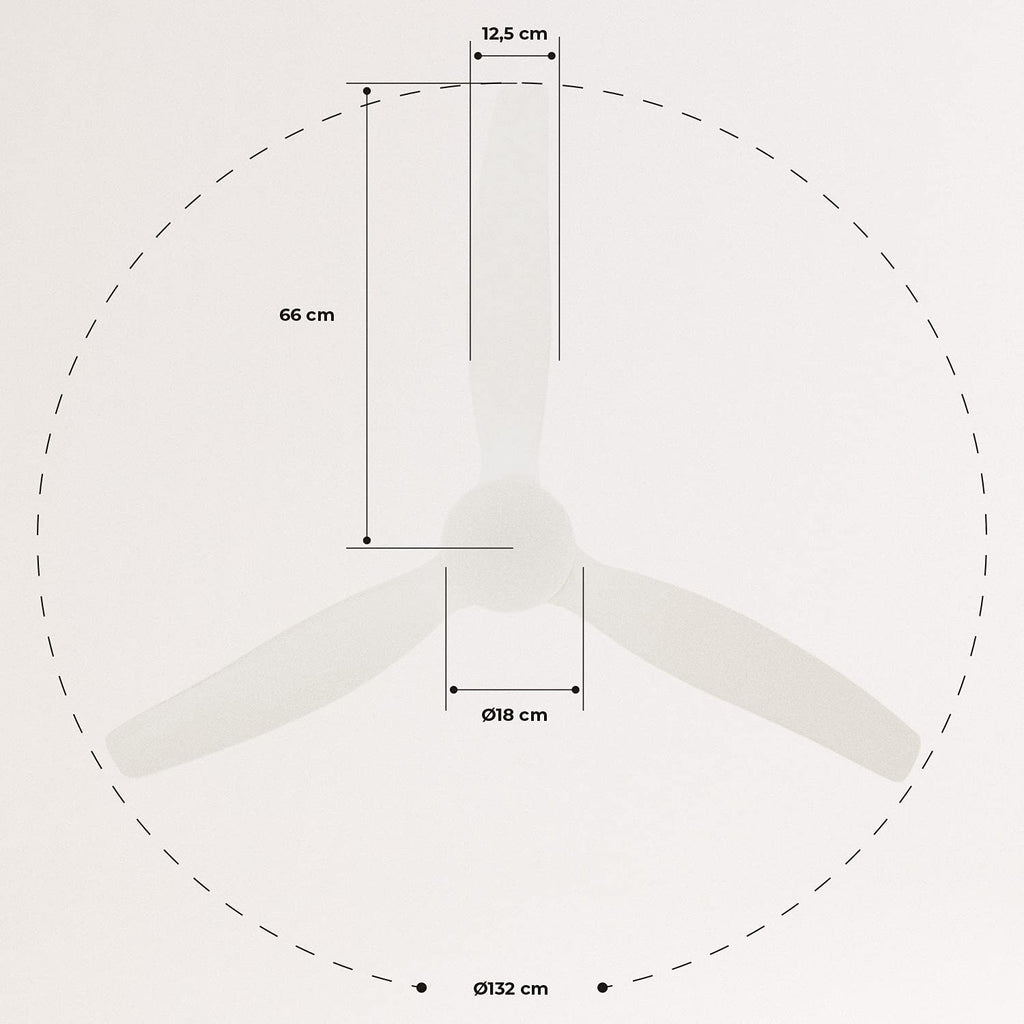 CREATE / WINDCALM M/Deckenventilator ABS mit Beleuchtung Weiß mit Fernbedienung / 40W, Leise, Ø132cm, 6 Geschwindigkeiten, Timer, DC-Motor, Sommer-Winterbetrieb