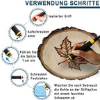 Brandmalerei 100W mit 23-teilig Spitz und zwei Stiften, Holzbrenner Brennkolben Set, Temperatur Einstellbar 0-750°C, Brandmalstation Brandmalkolben Brandmalgeräte für Holz, Leder und Kork