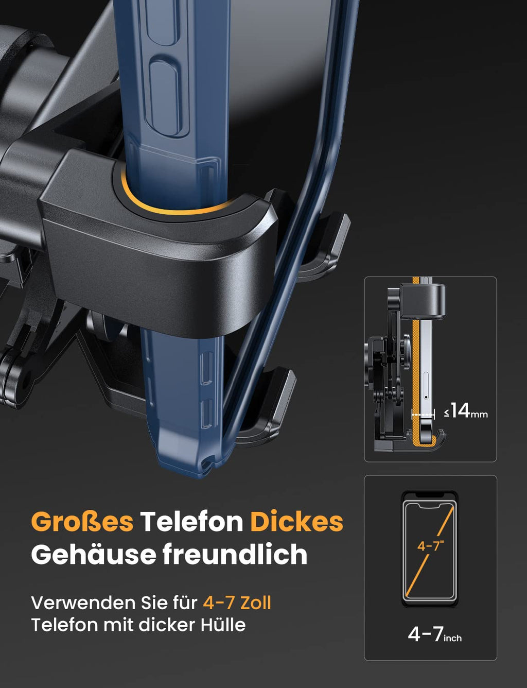 AINOPE Handyhalterung Auto Lüftung - [Schwerkraft-Design] [Einhandbedienung] Handy Halterung Auto, 2025 Autohalterung Auto Zubehör Für iPhone 16 e 15 14 13 12 11 Pro Max XR, Smartphone mit Hülle