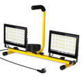 T-SUN 2x60W LED Baustrahler mit Stecker, 11000LM Baustellenstrahler mit 4M Kabel, IP66 Wasserdicht Arbeitsleuchte Baulampe, 6000K Kaltweiß LED Bauscheinwerfer für Baustelle, Werkstatt oder Keller