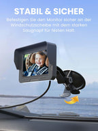GROWNSY Baby Kamera Auto mit Nachtsicht und Weitwinkel, 4,3'' HD Spiegel Auto Baby rückbank, autospiegel Baby für rücksitz USB Plug&Play, Einfache Installation