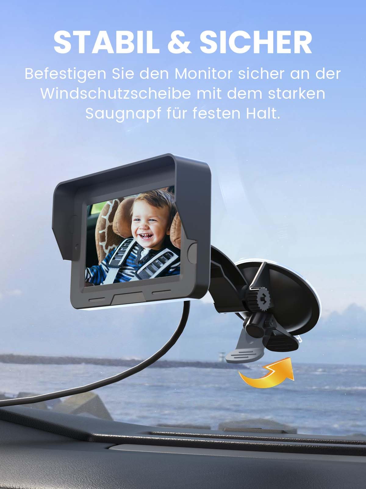 GROWNSY Baby Kamera Auto mit Nachtsicht und Weitwinkel, 4,3'' HD Spiegel Auto Baby rückbank, autospiegel Baby für rücksitz USB Plug&Play, Einfache Installation