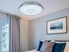 Trio Leuchten LED Deckenleuchte Osaka 678713006, Chrom, Acryl weiß mit Star Light Effekt, 30 Watt, Fernbedienung Helligkeit und Lichtfarbe einstellbar, Nachtlicht Funktion