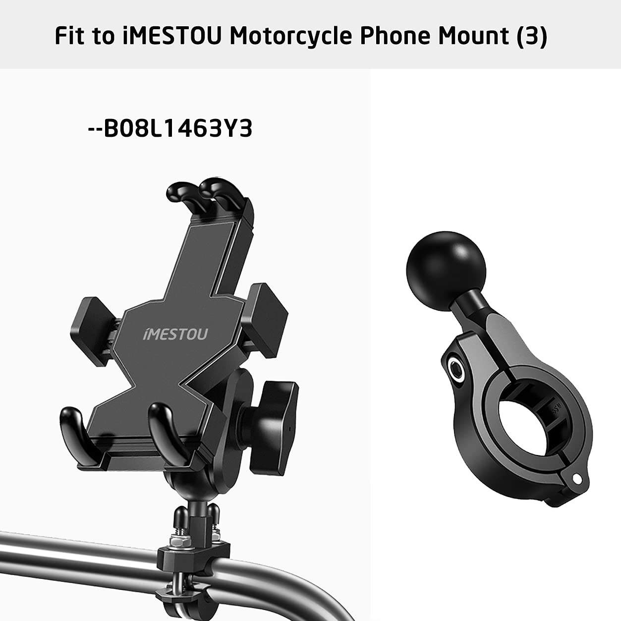 iMESTOU 2 x Aluminium-Kugelbasis für Lenkerhalterungen, kompatibel mit Ram/iMESTOU Handyhalterungen mit 2,5 cm Kugelbuchsen
