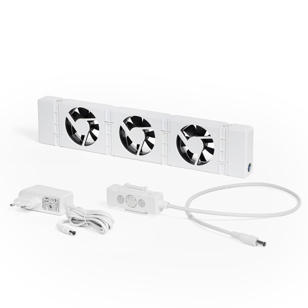 SpeedComfort Heizkörper Ventilator Mono Set – 1 Stück Heizkörperventilatoren - energieeffizienter Heizungsventilator - Bis zu 22% Energieeinsparung – Geräuscharm