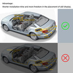 Kabellose Einparkhilfe, Rückfahrhilfe mit 4 PDC Parksensoren hinten, Summe Abstandswarn Bausatz mit Drahtlosem LED Display für Auto, SUV, Van, Wohnmobile und Pickup(4 Sensoren, Schwarz)
