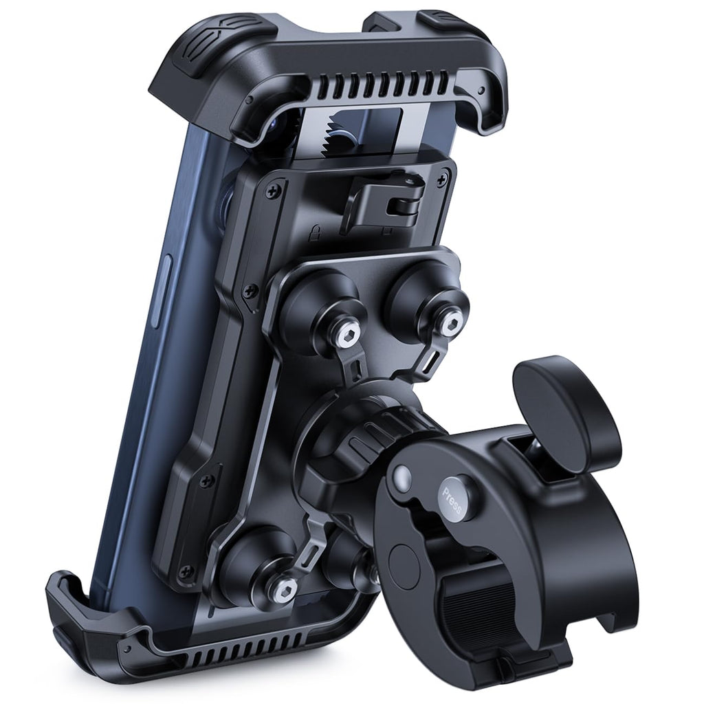 Lamicall Motorrad Handyhalterung, Handyhalter Fahrrad - [2025 Doppelt Vibrationsgedämpft] Handy Motorradhalterung, 360° Drehbar Lenker Halterung für iPhone 17 16 15 Pro Max Samsung 4,7-6,8" Smartphone