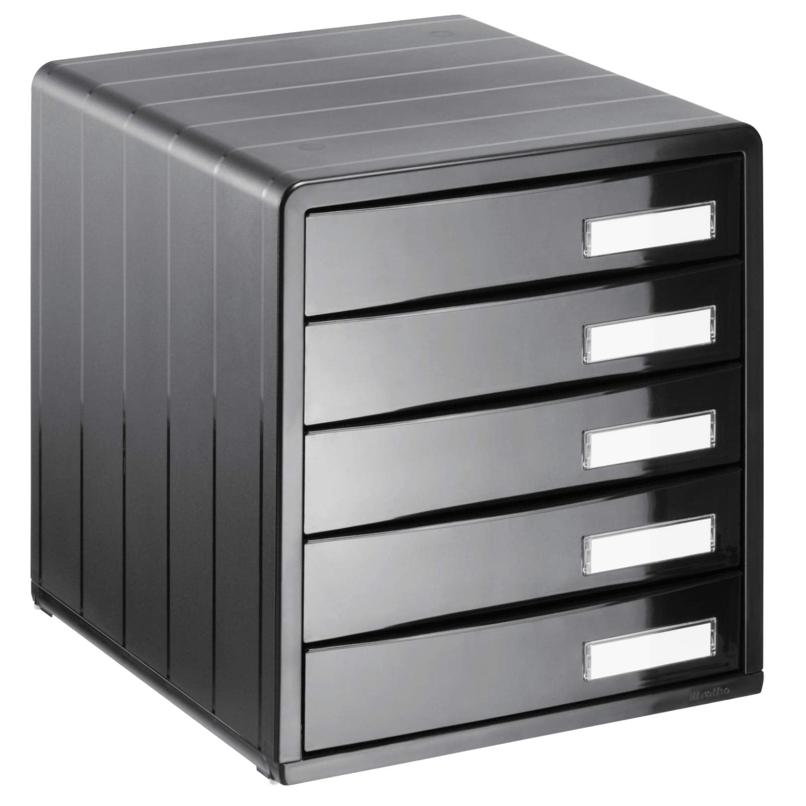 Rotho Timeless Schubladenbox / Bürobox mit 5 Schüben, Kunststoff (PS) BPA-frei, anthrazit, (34.5 x 29.0 x 32.0 cm)