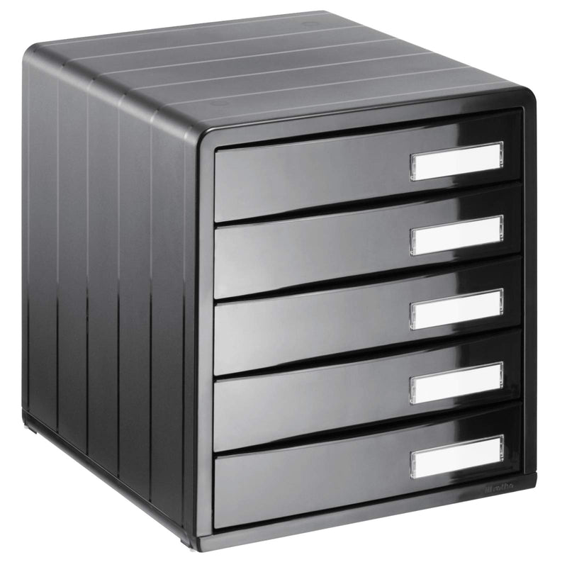 Rotho Timeless Schubladenbox / Bürobox mit 5 Schüben, Kunststoff (PS) BPA-frei, anthrazit, (34.5 x 29.0 x 32.0 cm)