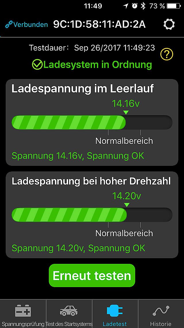 Lescars Autobatterieüberwachung: Kfz-Batterie-Wächter mit Bluetooth und App, für 12-Volt-Batterien (Batterieüberwachung Bluetooth, Batteriewächter Test, 12V Zigarettenanzünder)