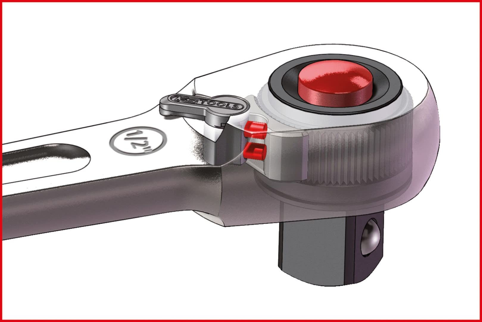 KS Tools 920.3890 3/8" SlimPOWER Umschaltknarre,72 Zahn
