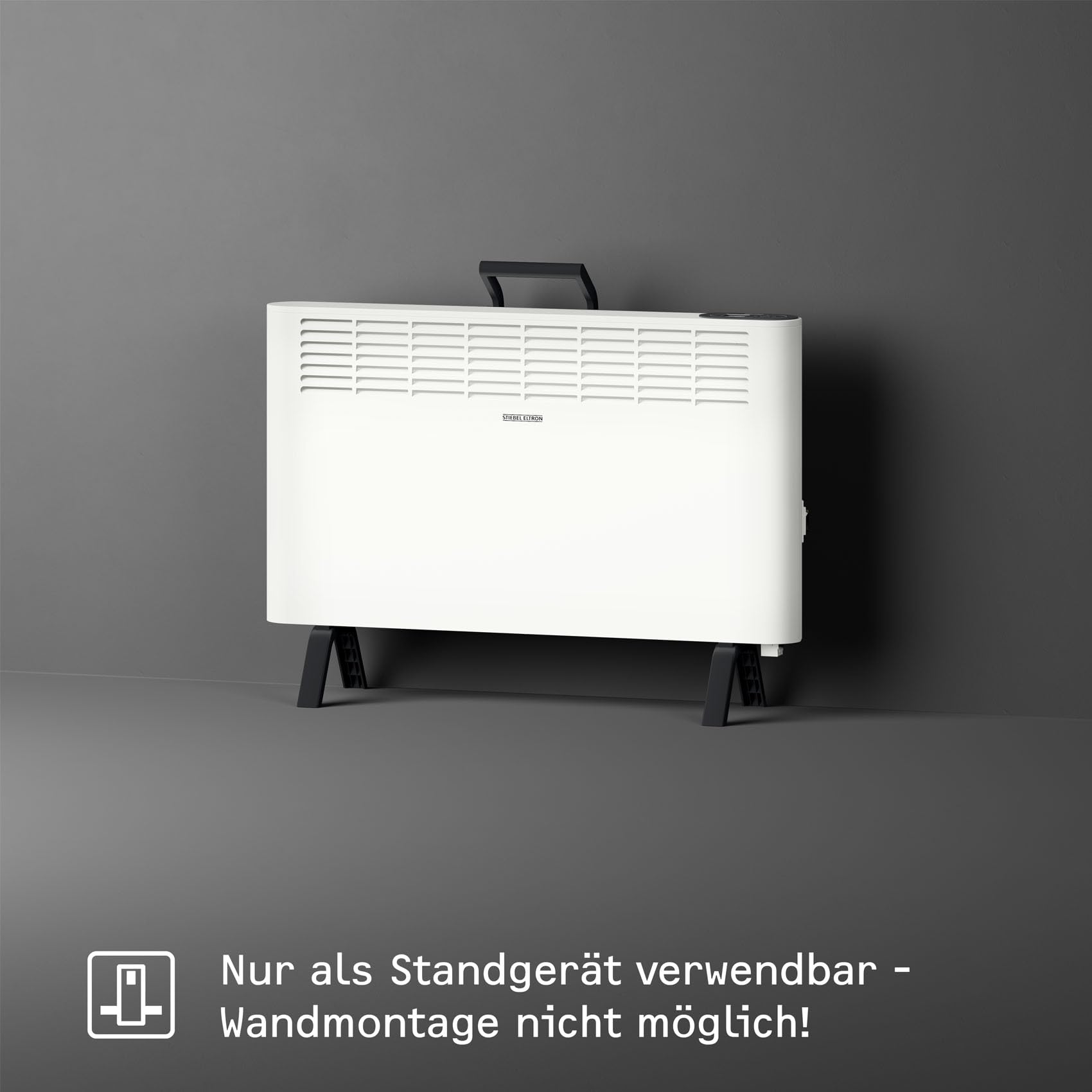 STIEBEL ELTRON neue Elektroheizung engergiesparend, Standgerät CNS 2000 Plus LCD move, 2 kW für ca. 25 m², TÜV geprüft, LC-Display, Wochentimer, Weiß, 207060