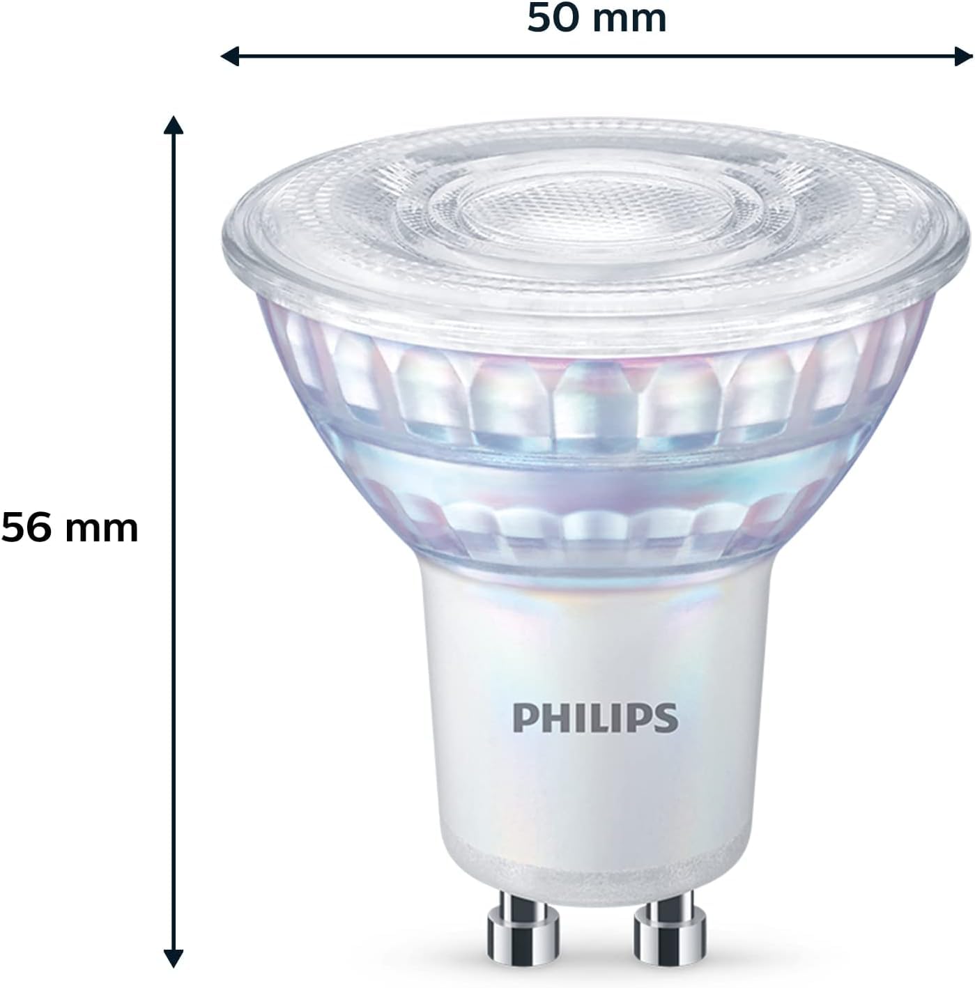 Philips LED Classic GU10 Lampen Warm Glow 6-er Pack (50 W), dimmbare Reflektor LED Spots mit warmweißem Licht, energiesparende Lampen mit langer Nutzlebensdauer, Warmglow Dimmbar
