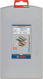 Bosch Professional 25tlg. ProBox Metallbohrer Set HSS-G (geschliffen, Zubehör Bohrschrauber und Bohrständer), Durchmesser: 1.0 - 13.0