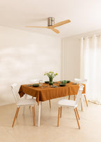 CREATE / WINDCALM M/Deckenventilator ABS Nickel Hellesholzflügel-Optik mit Fernbedienung / 40W, Leise, Ø132cm, Timer von 1 bis 4 Std., DC-Motor, Sommer-Winterbetrieb