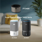 Philips Original-Ersatzfilter für 2-in-1-Luftreiniger und Luftbefeuchter der Serie 3400 AC3420 und AC3421, HEPA NanoProtect + Aktivkohle, 12 Monate Lebensdauer, schwarz/weiß (FY3400/30)