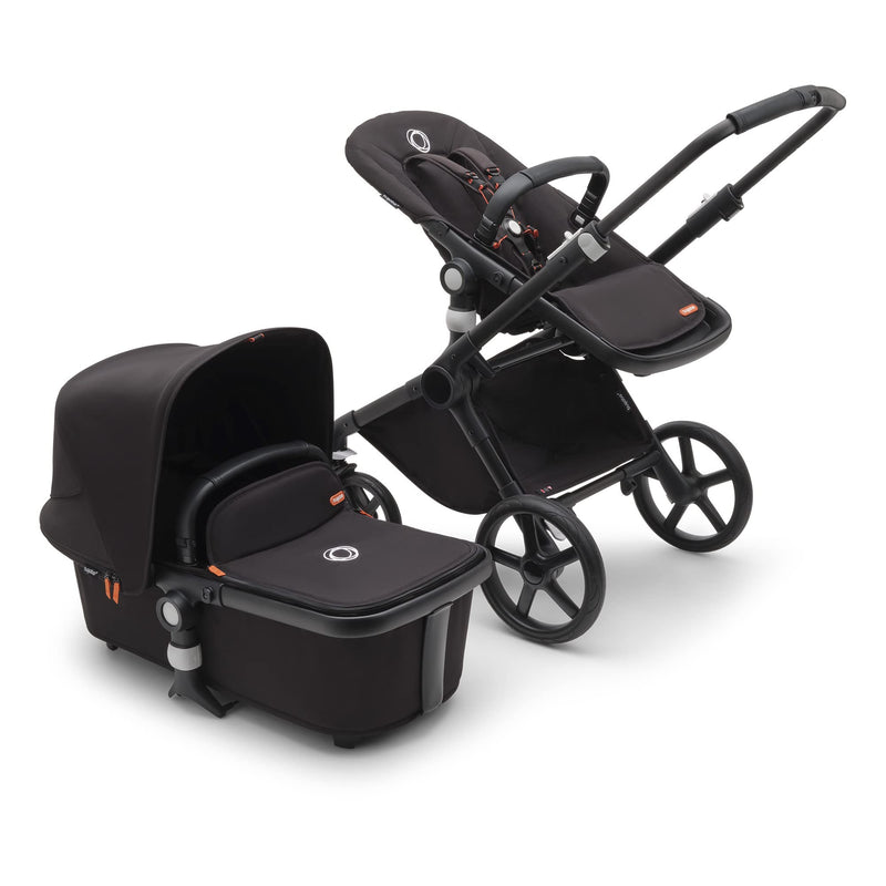 Bugaboo Fox Cub Kinderwagen für jedes Gelände, leichter und stabiler Kinderwagen, strapazierfähiges Design und extragroßes Sonnendach, einteilig und selbststehend faltbar, Schwarz