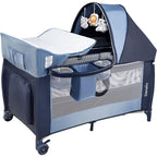 Lionelo Sven Plus 4 in 1 Baby Bett ab Geburt bis 15 kg Wickelauflage Moskitonetz luftige Seitenwände mit Seiteneingang Tragetasche zusammenklappbar