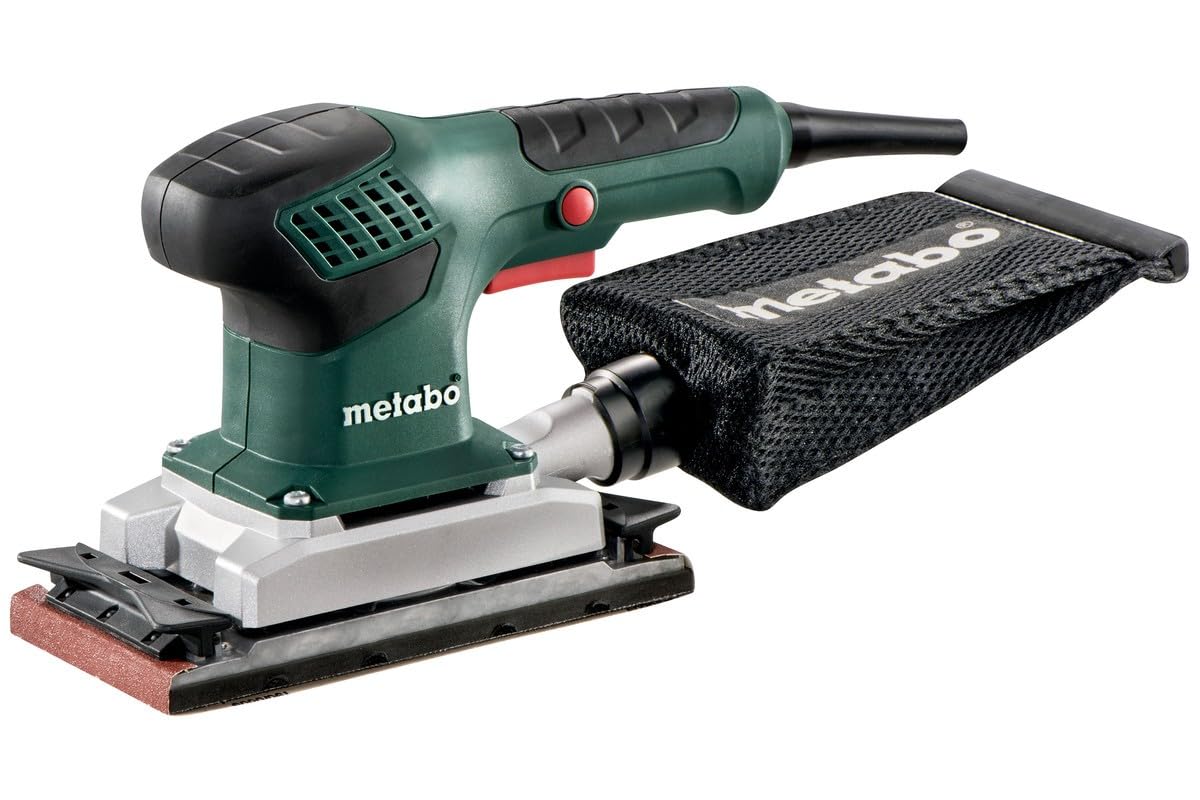 metabo Sander SR 2185-210 W, 92 x 184 mm Schleifplatte, 22.300/min Schwingzahl - Softgrip, leicht, ergonomisch, perfektes Schliffbild, vibrationsarm - Inkl. Koffer + Staubbeutel