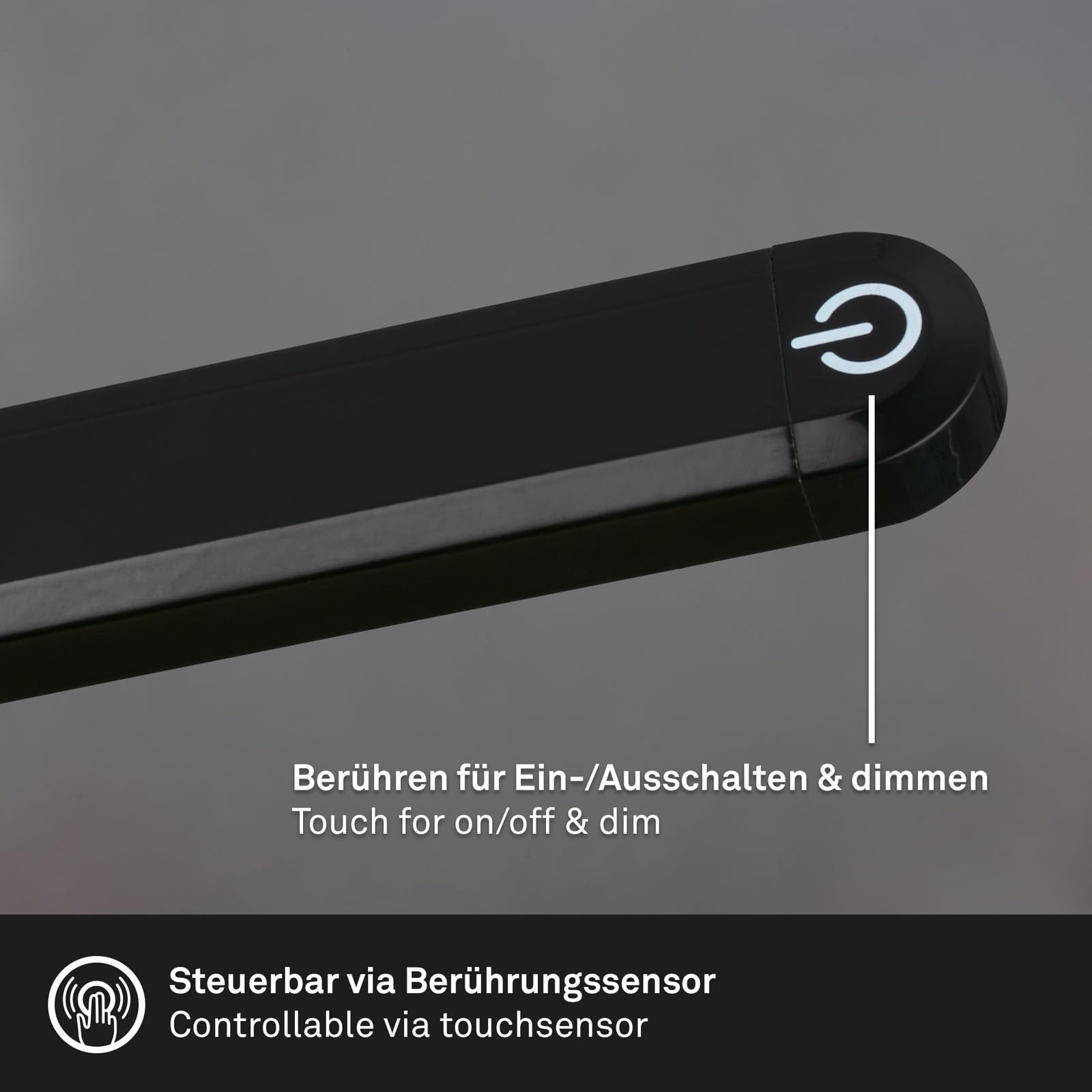 BRILONER – LED Stehlampe dimmbar als Deko im Wohnzimmer und Leselampe, Schwenkbare LED Lampe, Wohnzimmerlampe, Touch, Indirekte Beleuchtung, Schwarz