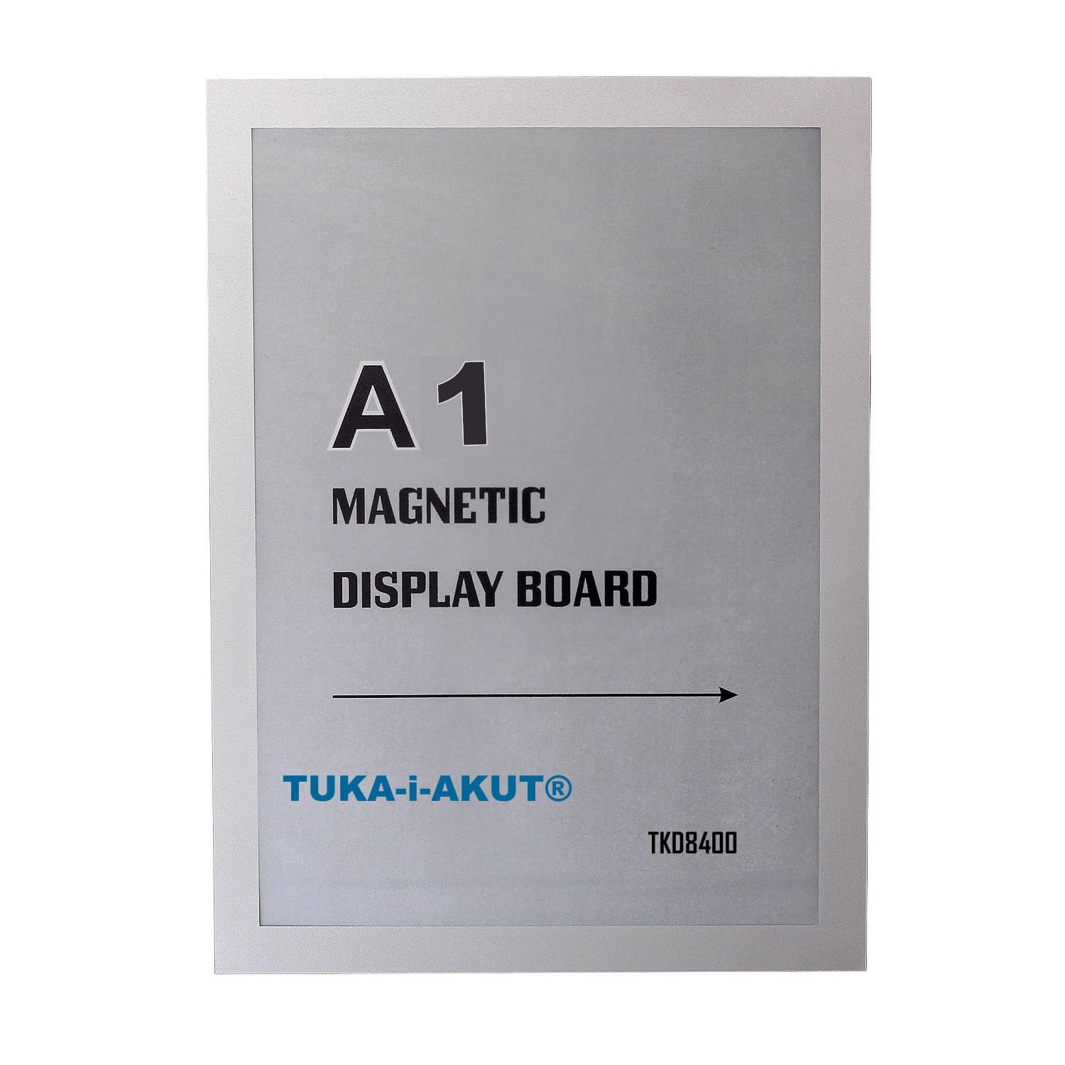TUKA-i-AKUT 5st. A1 Info-Rahmen Selbstklebend mit Magnetverschluss, Einstecktasche Infotasche Blatthalter, Schnelles Wechseln von Aushängen, Aufklappbarer Magnetrahmen Farbe Silber, TKD8400-A1-5x