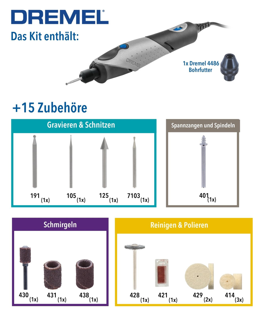 Dremel 2050 Stylo+ Multifunktionswerkzeug 9W Set (mit 15 Zubehören, Variable Drehzahleinstellung bis 22.000 1/min für Gravieren und Kreative Aufgaben mit Glas, Holz, Leder, Stein) mit Kartonverpackung