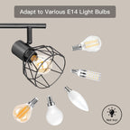 Dehobo Led Deckenstrahler Schwenkbar 350° - Deckenleuchte E14 2 Flammig Rund - Deckenlampe Spots Led Schwarz - Küchenlampe Wohnzimmerlampe Deckenspot Schlafzimmer