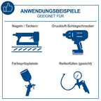 Scheppach Druckluft Kompressor HC53DC | 2200W Leistung | 50L Kessel | 10bar Druck | Ansaugleistung 412 L/min | Druckminderer, ölgeschmiert, Doppelzylinder