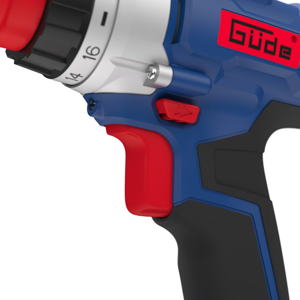 Güde Akku Bohrschrauber BS 18 - Set 126tlg. (18 V, mit Bit-/Bohrer-Set im Koffer, 2-Gang, 19+1 Drehmomentstufen, max. 30 Nm, 10 mm Schnellspannbohrfutter, LED-Licht, inkl. Akku & Schnellladegerät)